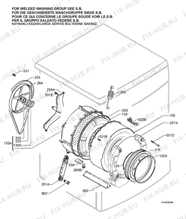 Взрыв-схема стиральной машины Aeg Electrolux L76815 - Схема узла Functional parts 267